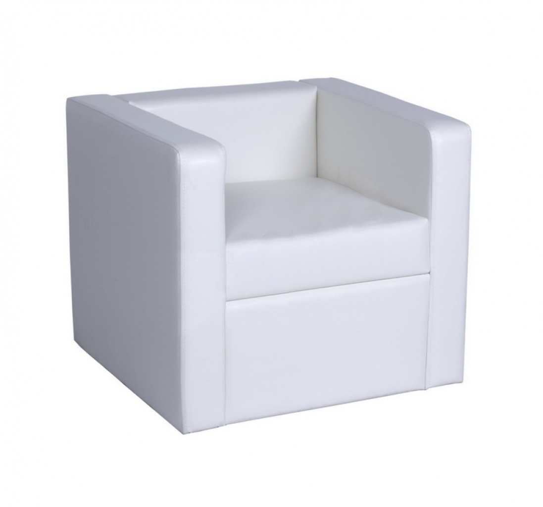 белое кресло кровать из экокожи