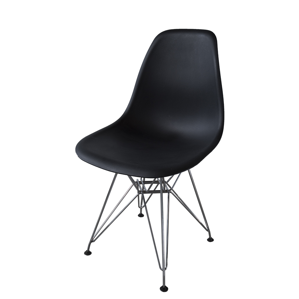 Стул Eames черный хромированный в аренду для мероприятий, низкие цены