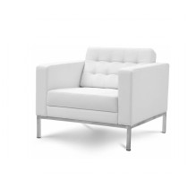 Кресло белое Некст из экокожи