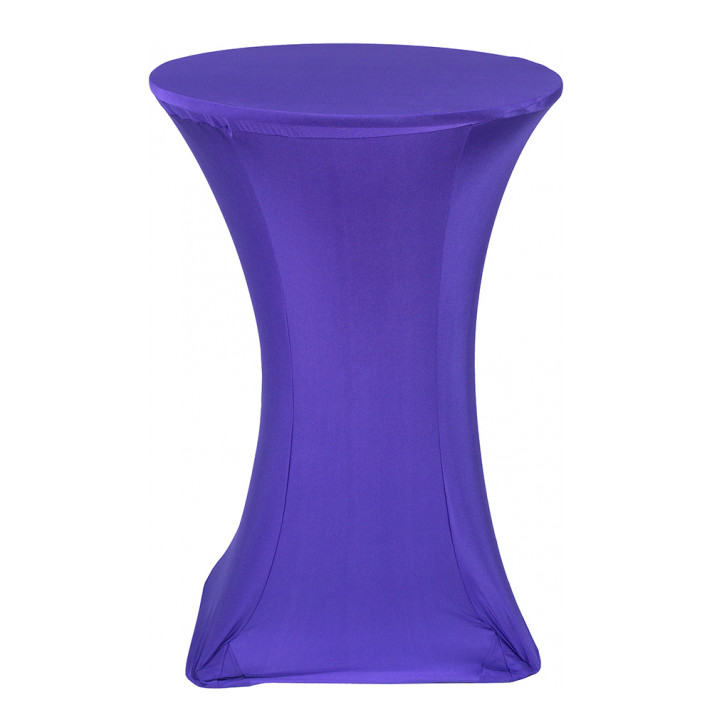 Скатерть стрейч фиолетовая на стол коктельный 1,1*0,7м в аренду